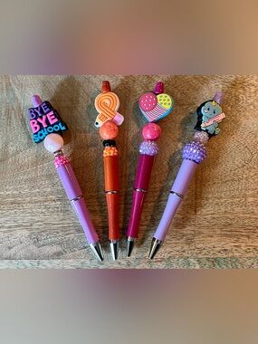 NEW & Handmade Beaded Pens Set of 4 - Teachers